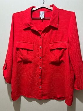 Naïf utility-style Red Blouse
